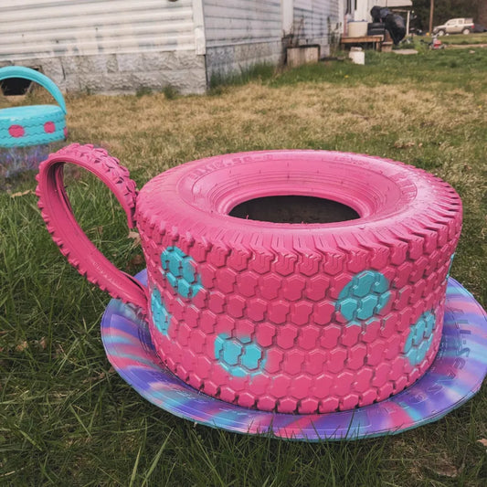 Coffee cup tire planter